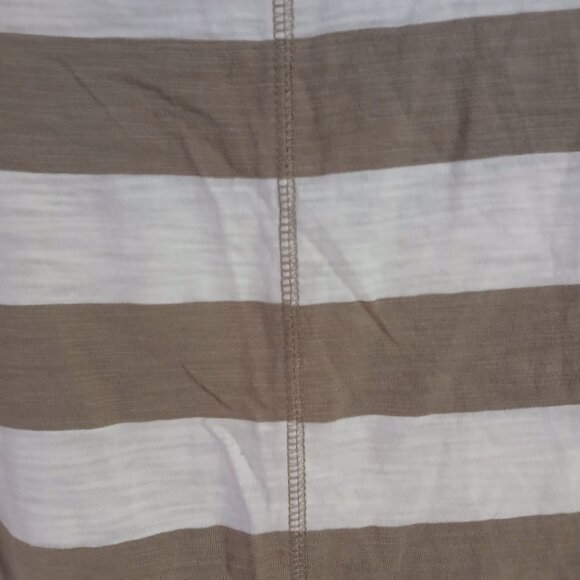 Banana Republic Factory Women's Tan / White Stripe Tee Shirt Dress  SZ S GUC - Picture 5 of 8